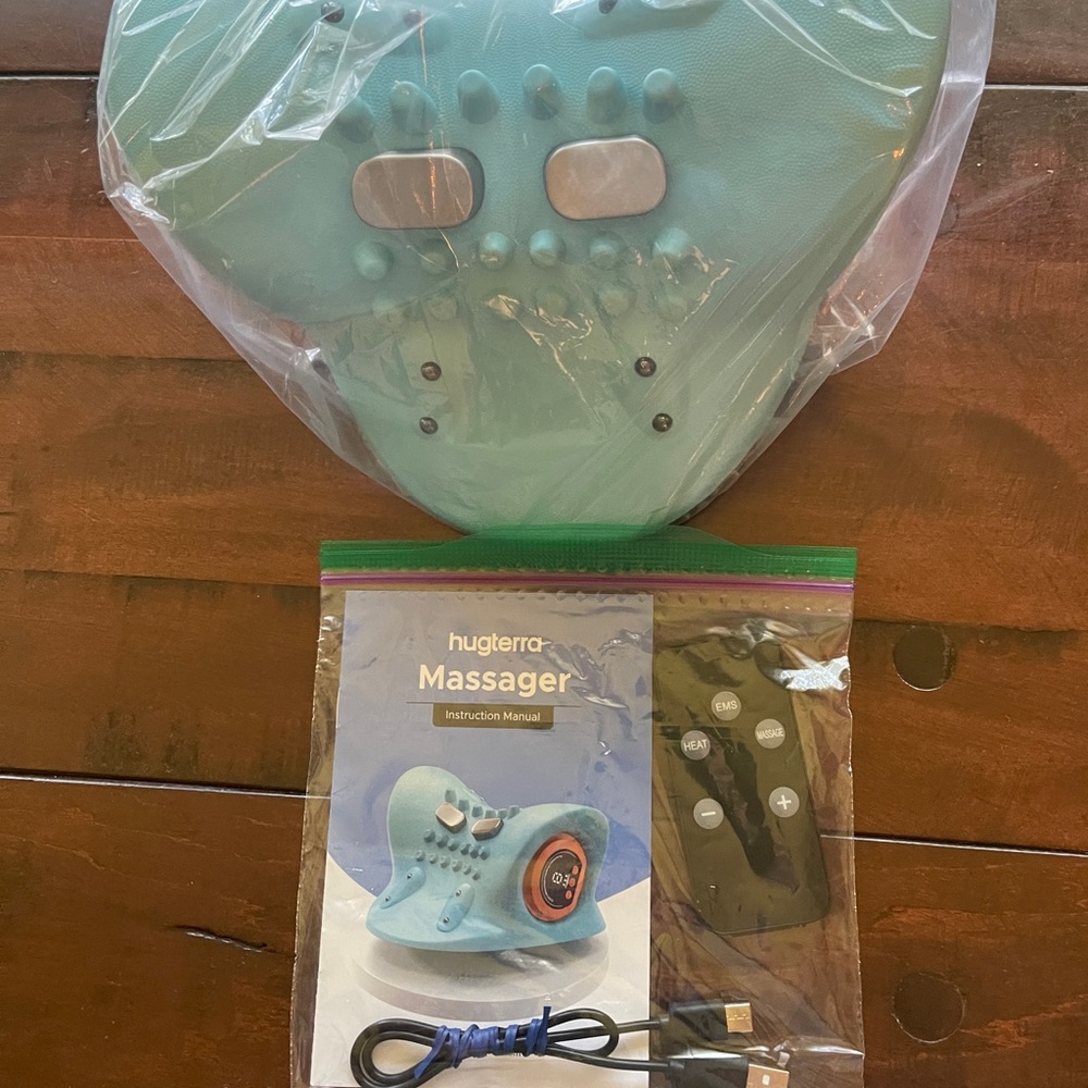 Aqua Blue Handheld Massager with Remote